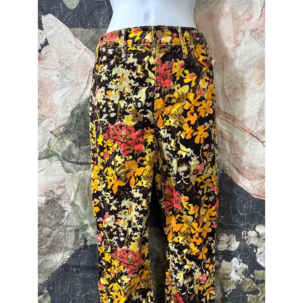 NWT Mother The Hustler High-Rise Corduroy Pants Autumn Floral Size 24 - Picture 7 of 10